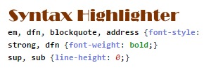 syntax highlighter