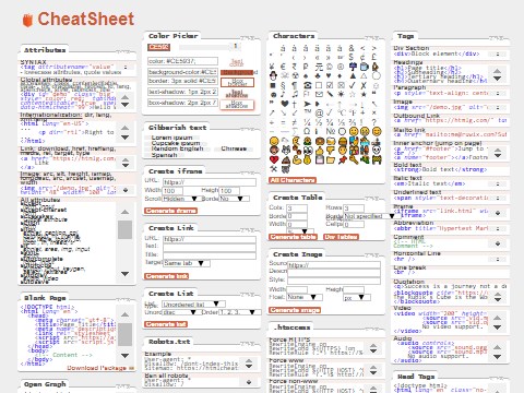 css cheat sheet